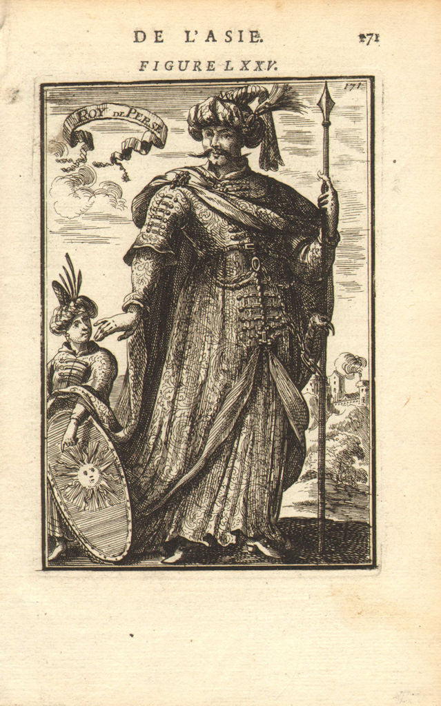 KING OF PERSIA (IRAN). Probably Shah Suleiman I. 'Roy de Perse'. MALLET 1683